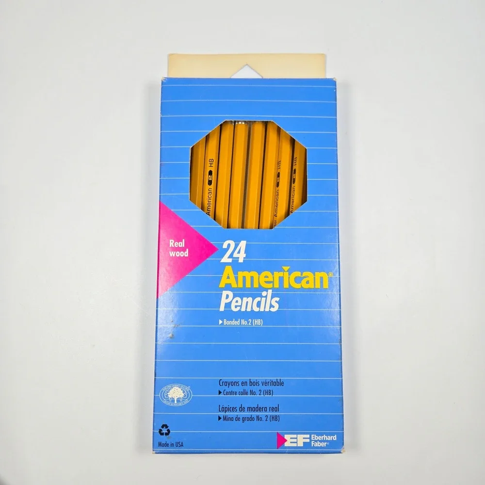 Vintage Eberhard Faber American Pencils No 2 HB Yellow Wood Made in USA 10 Count